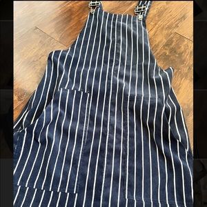 Corduroy overall dress navy blue